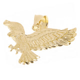 14k Yellow Gold Solid Diamond Cut Landing Eagle Pendant 1.2" 5.6 grams