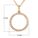 14k Rose Gold Diamond Eternity Pendant Necklace 18" - Rose