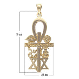 14k Yellow Gold Interfaith Pendant Unity Multi Faith Charm 1.7" 5.7 grams - Yellow