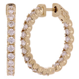 14k Yellow Gold 2.50ctw Diamond Inside Out Hoop Earrings
