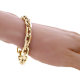 Men's 14k Yellow Gold Handmade Link Chain Bracelet 7" 7.5mm 36.9 grams - Yellow,7"