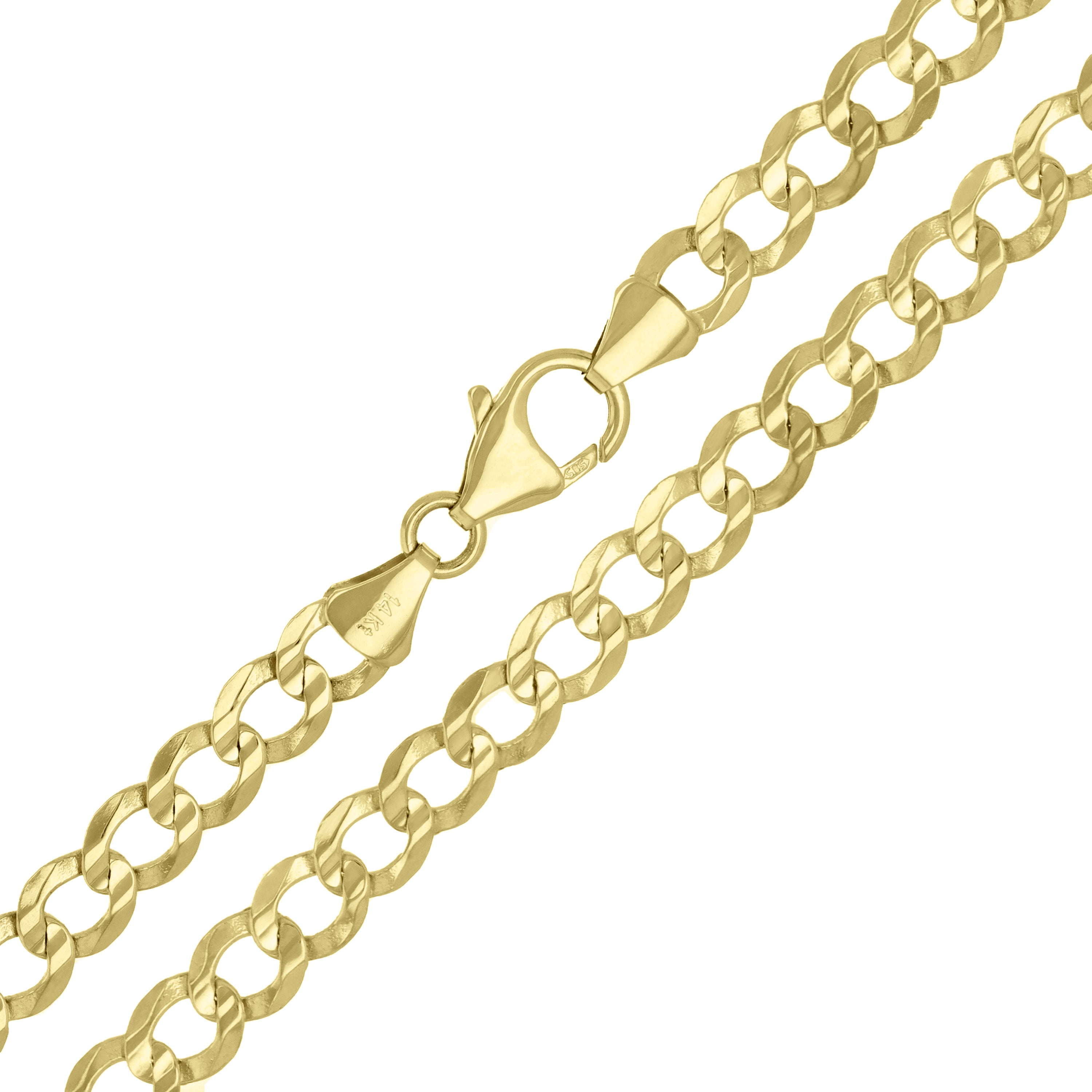 Italian 14k Yellow Gold Solid Curb Link Chain Necklace 5.8mm 20" 17.6 grams - 20" 17.6 grams