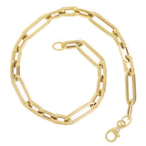 Italian 14k Yellow Gold Paper Clip Link Chain Bracelet 7.5" 5.2mm 3.4 grams
