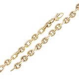 Italian 14k Yellow Gold Hollow Oval & Round Link Bracelet 7.75" 6mm 4.5 grams