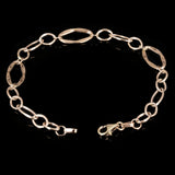 Italian 14k Yellow Gold Hollow Oval Link Bracelet 7.5" 8.3mm 2.8 grams