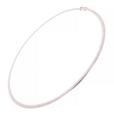 Women's Italian 14k White Gold Omega Necklace Choker 16.5" 4mm 15.3 grams - 15.3 grams