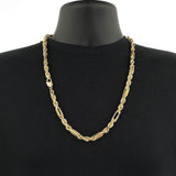 14k Yellow Gold Solid Milano Figaro Rope Chain Necklace 24" 8mm 116.6 grams - 24" 116.6 grams