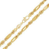 Italian 14k Yellow Gold Solid Milano Figaro Rope Chain Necklace 20" 6mm 54.3 grams