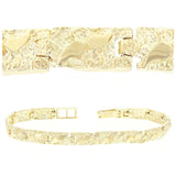 14k Yellow Gold Nugget Bracelet Adjustable 8.5" 5.5mm 14 grams - 8.5"