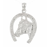 14k Yellow White or Rose Gold Horse Shoe Horse Charm Pendant 4.6 grams