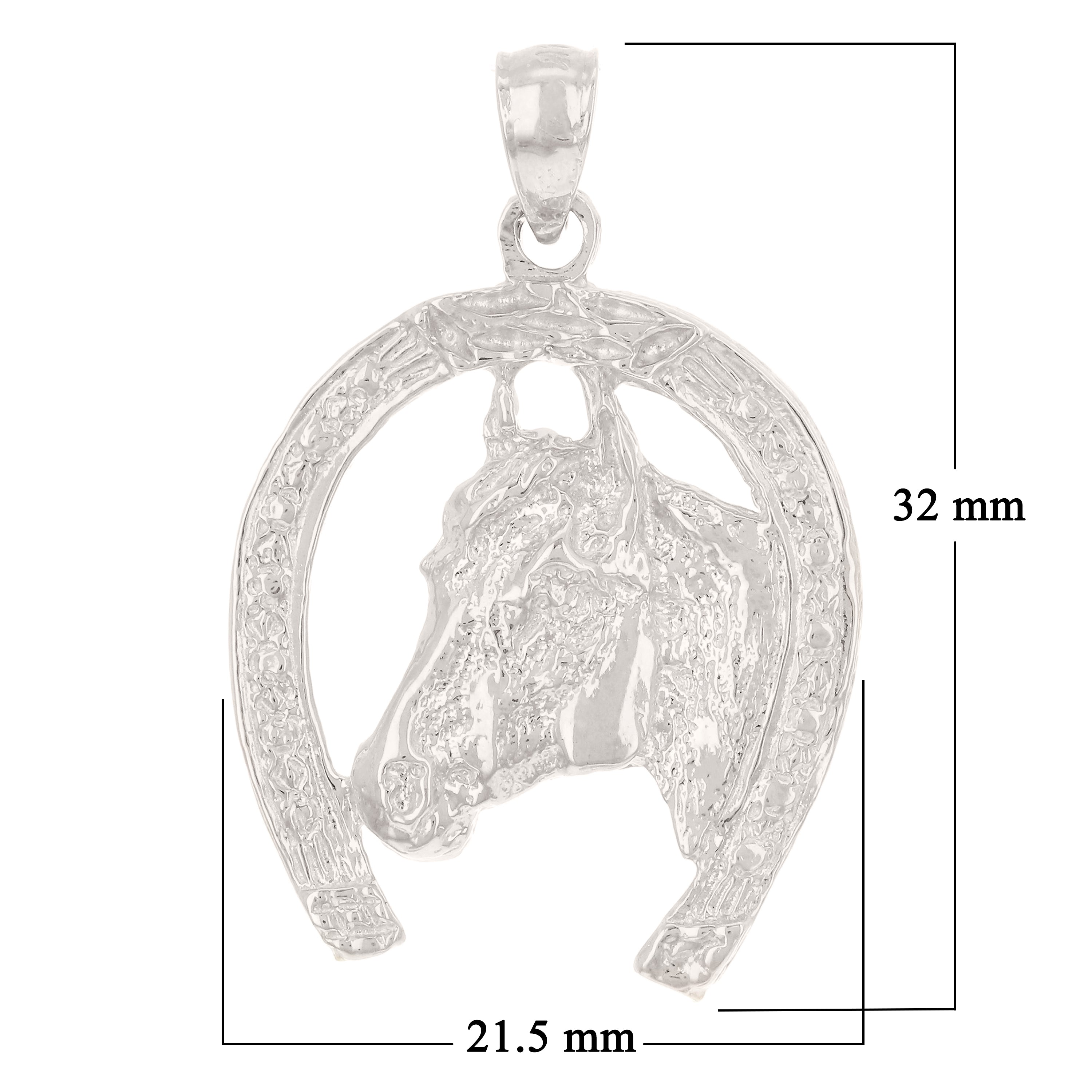 14k Yellow White or Rose Gold Horse Shoe Horse Charm Pendant 4.6 grams