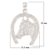 14k Yellow White or Rose Gold Horse Shoe Horse Charm Pendant 4.6 grams