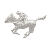 14k Yellow White or Rose Gold Solid Equestrian Horse &amp; Jockey Rider Charm Pendant