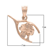 14k Yellow White or Rose Gold Four Leaf Clover Lucky Wish Bone Charm Pendant 0.9 gram