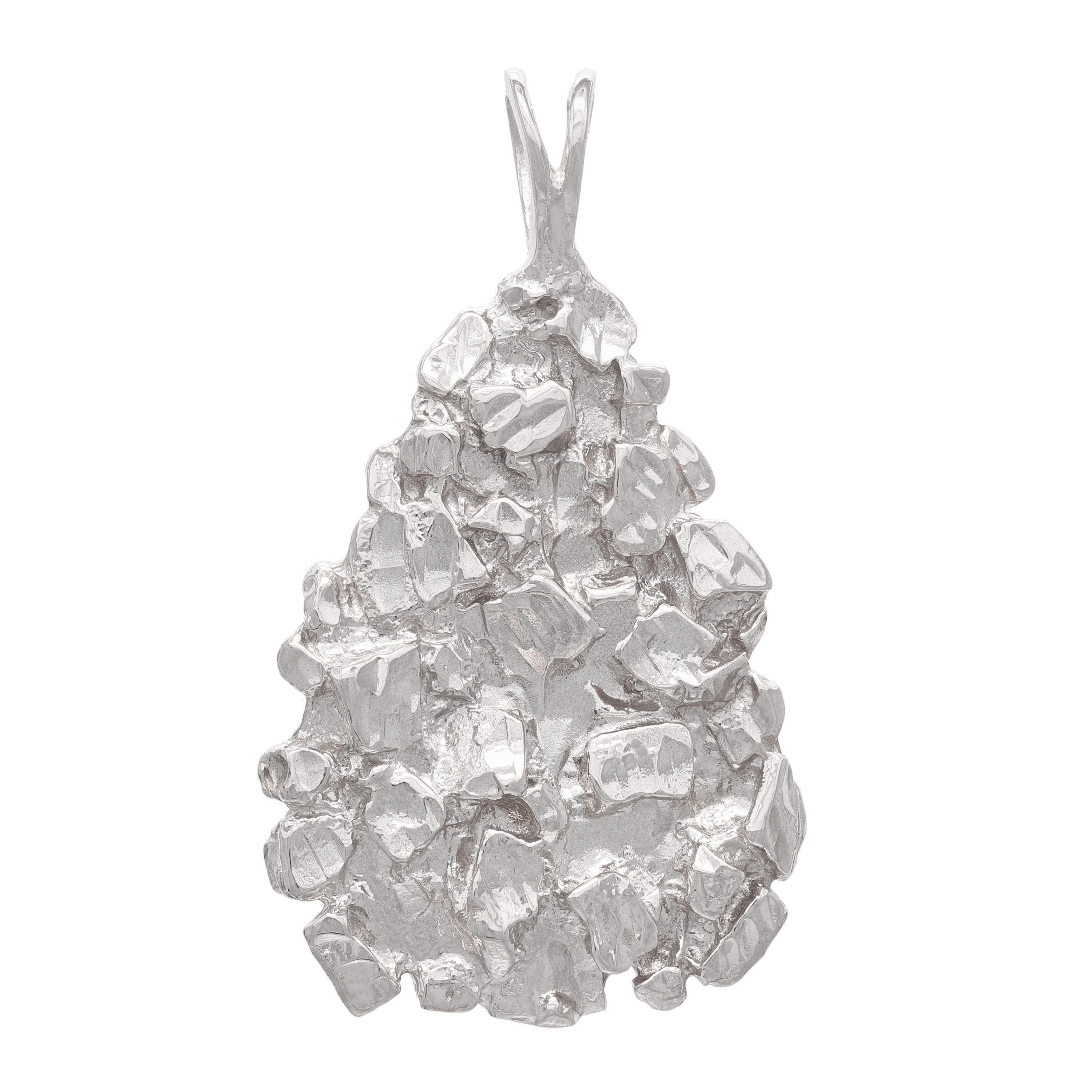 10k Yellow White or Rose Gold Diamond Cut Triangle Free Form Nugget Pendant 13.9 grams