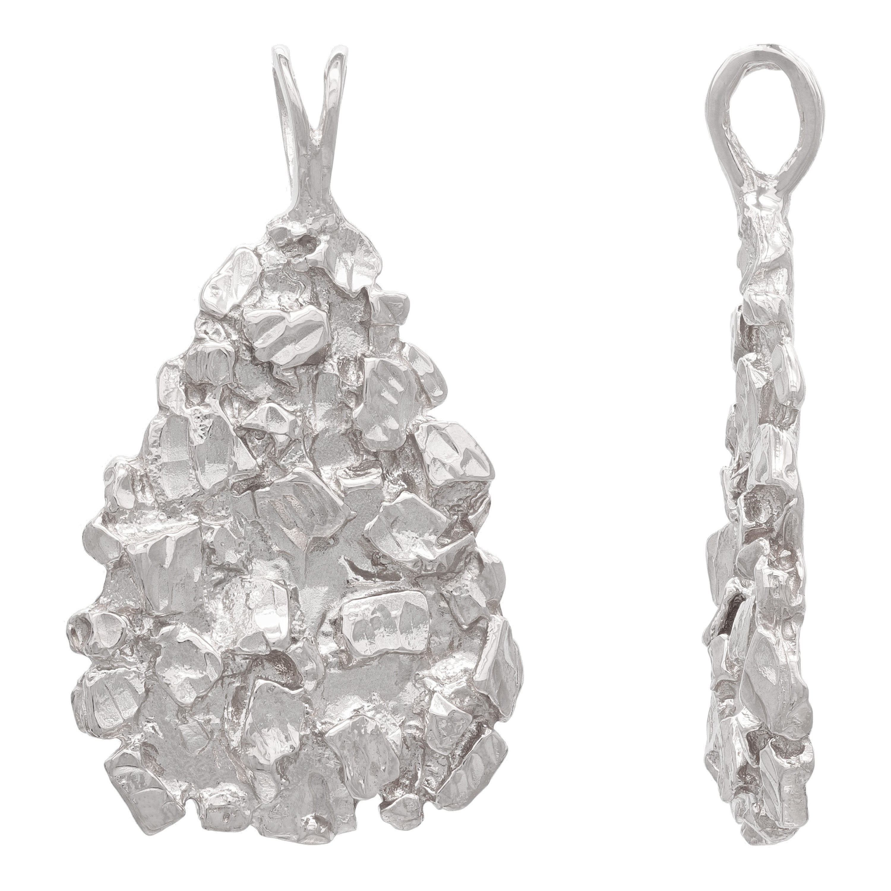 10k Yellow White or Rose Gold Diamond Cut Triangle Free Form Nugget Pendant 13.9 grams