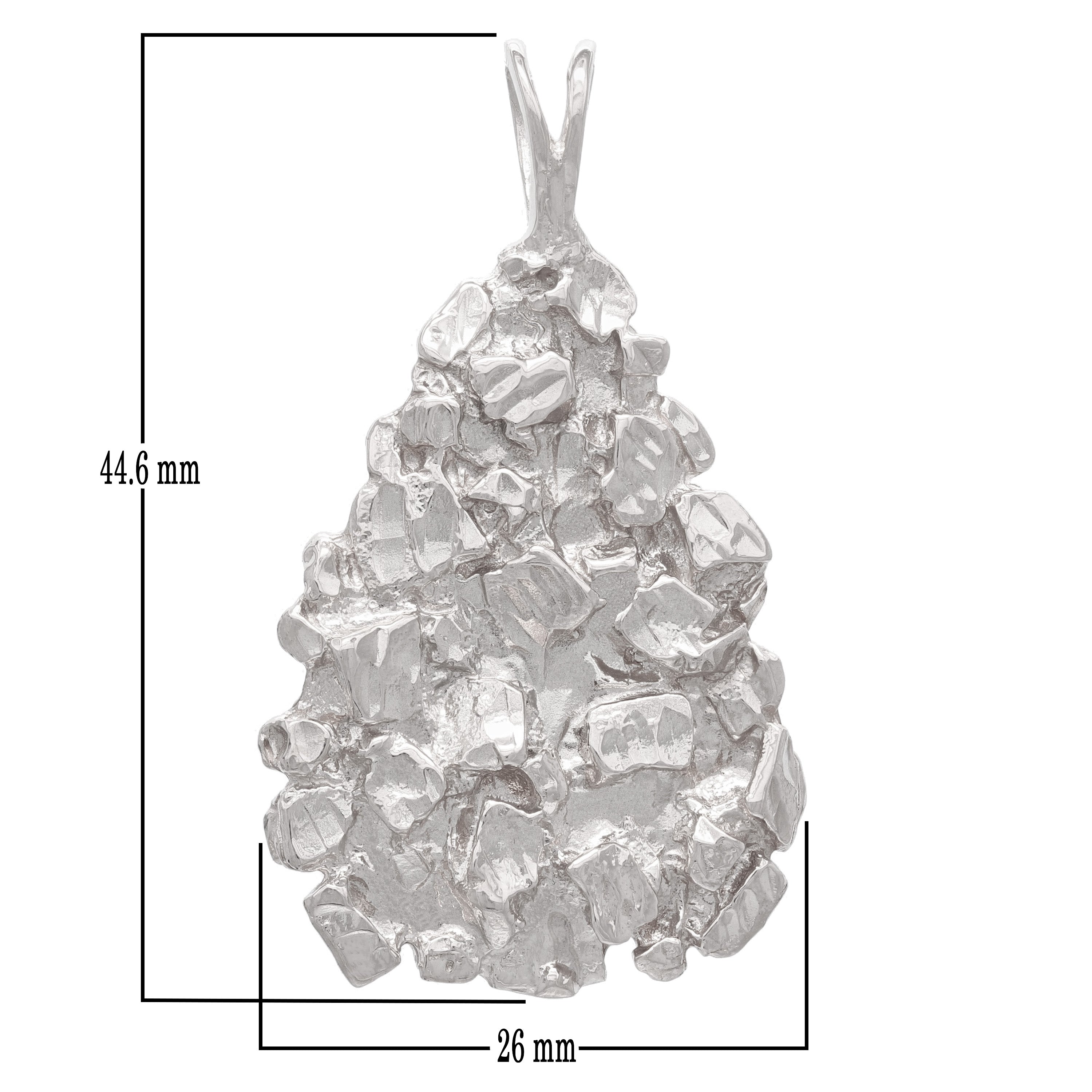 10k Yellow White or Rose Gold Diamond Cut Triangle Free Form Nugget Pendant 13.9 grams