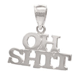 14k Yellow White or Rose Gold Oh Sh!t Charm Pendant 1.3 grams