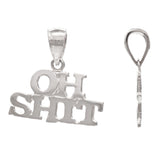 14k Yellow White or Rose Gold Oh Sh!t Charm Pendant 1.3 grams