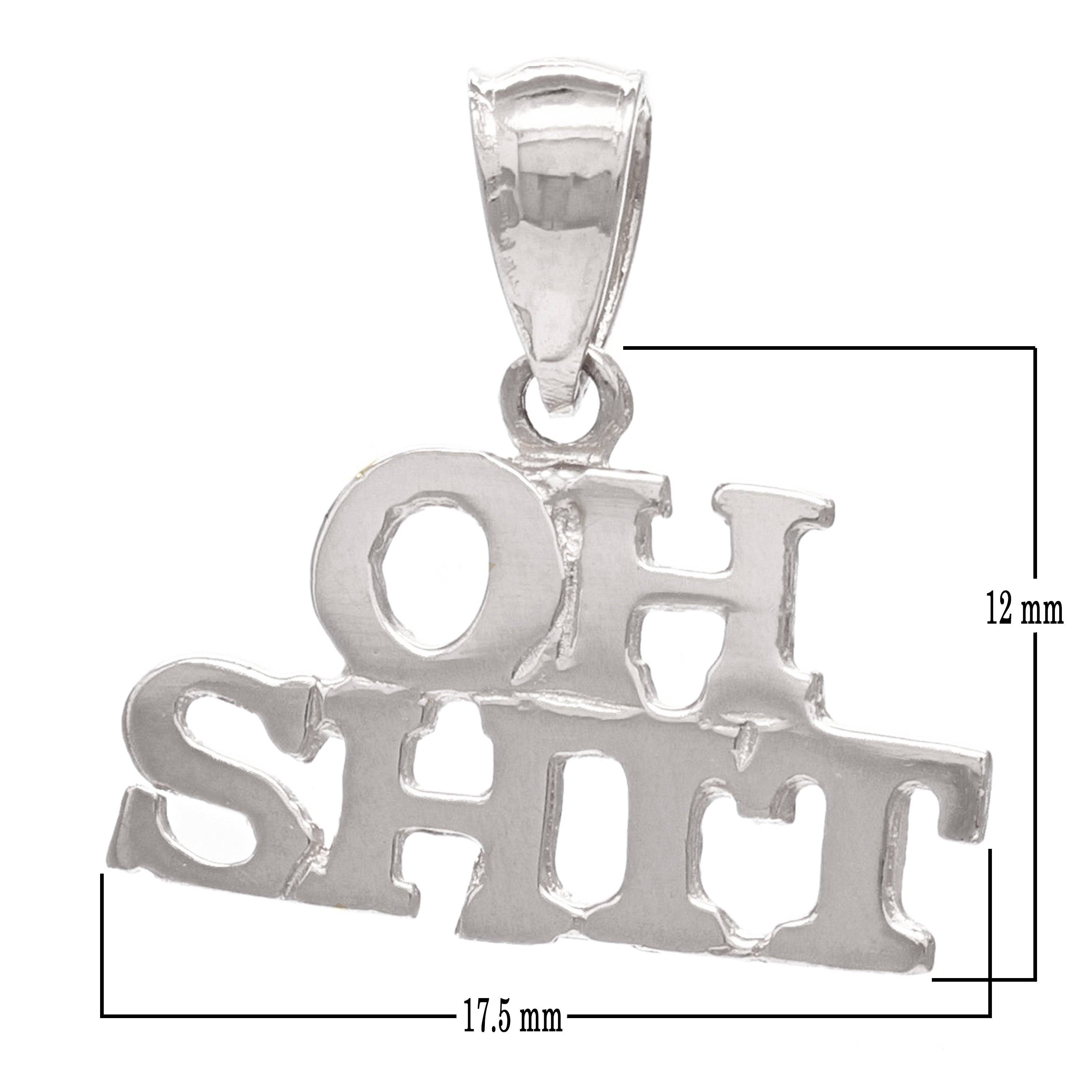 14k Yellow White or Rose Gold Oh Sh!t Charm Pendant 1.3 grams