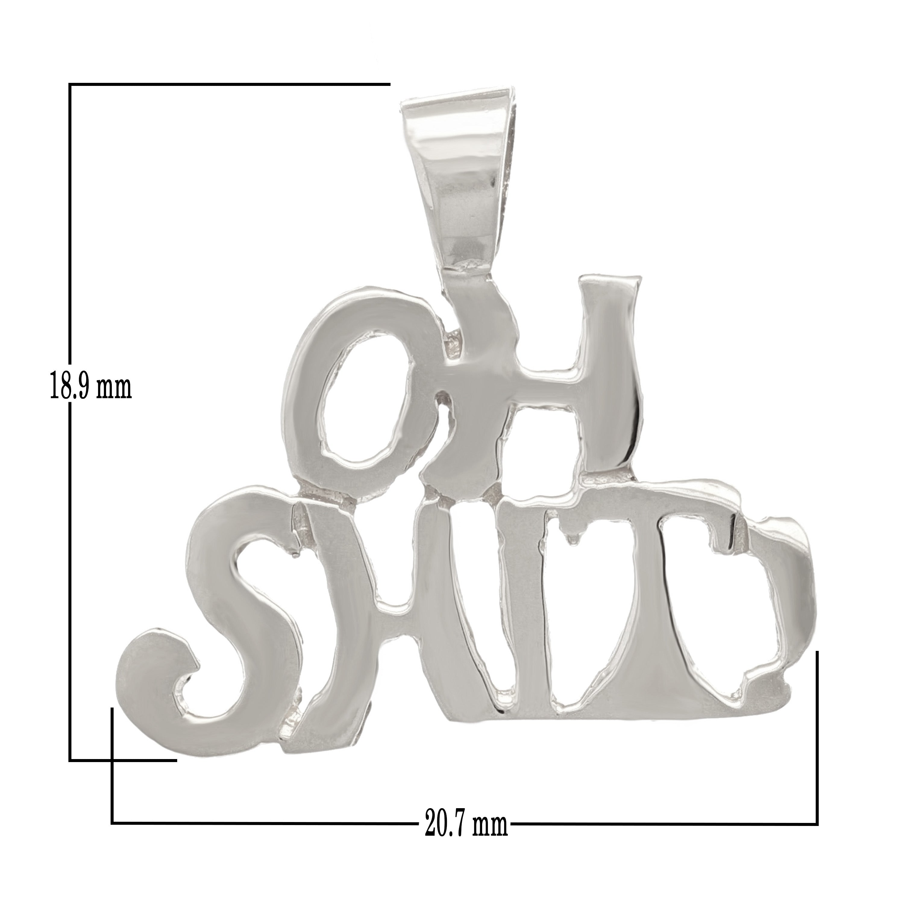 14k Yellow White or Rose Gold OH SH!T! Words Charm Pendant 1.7 grams