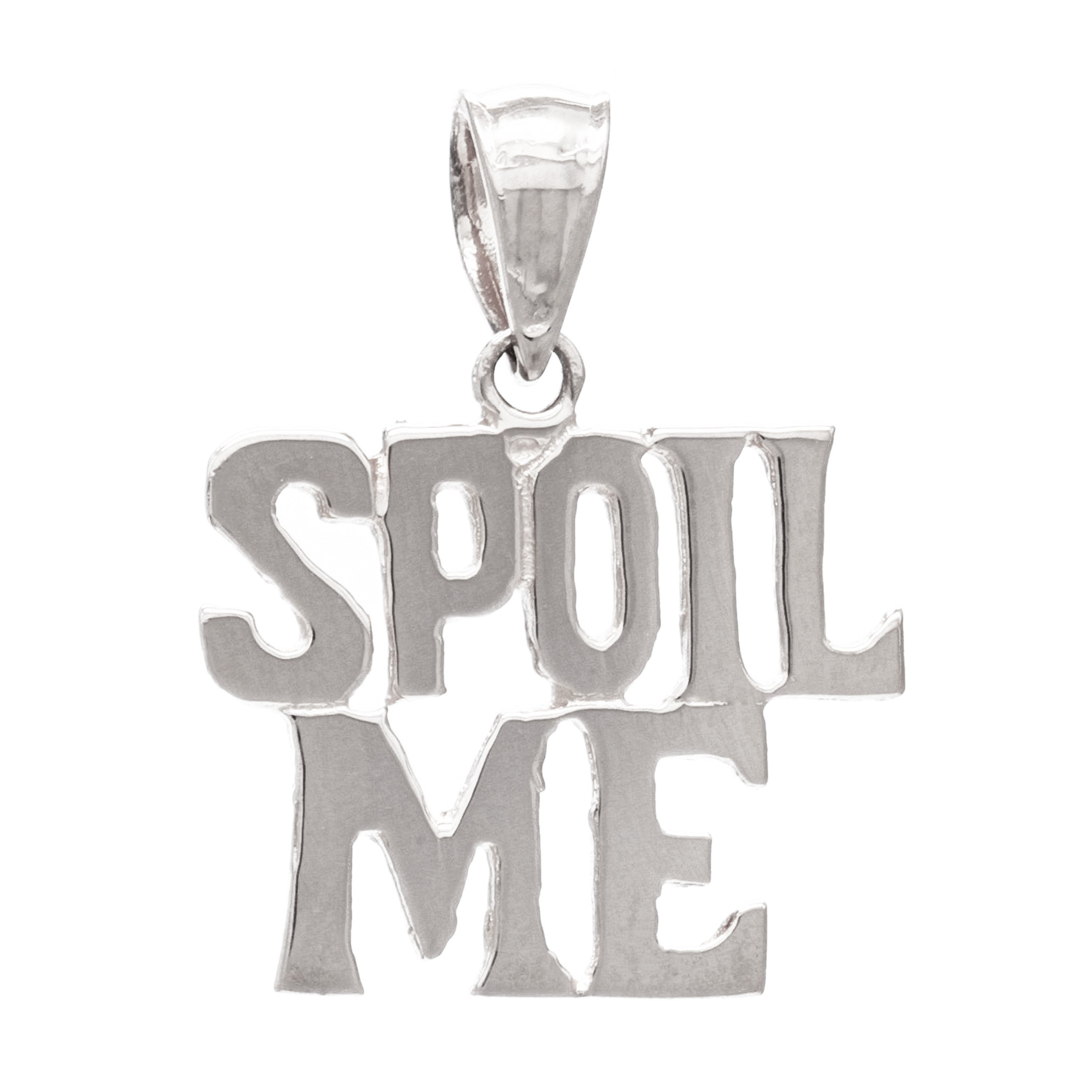14k Yellow White or Rose Gold Solid High Polished SPOIL ME Words Charm Pendant 1.3 grams