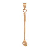 14k Yellow White or Rose Gold Solid Golf Club Stick Charm Pendant