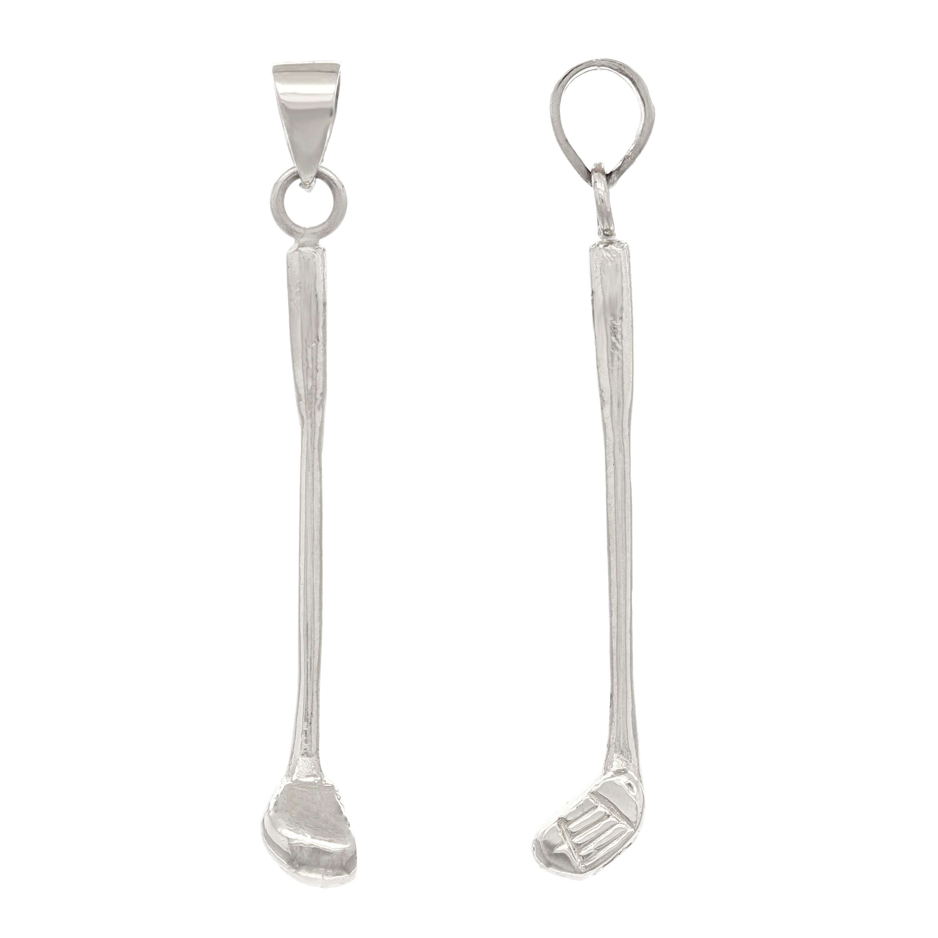 14k Yellow White or Rose Gold Solid Golf Club Stick Charm Pendant
