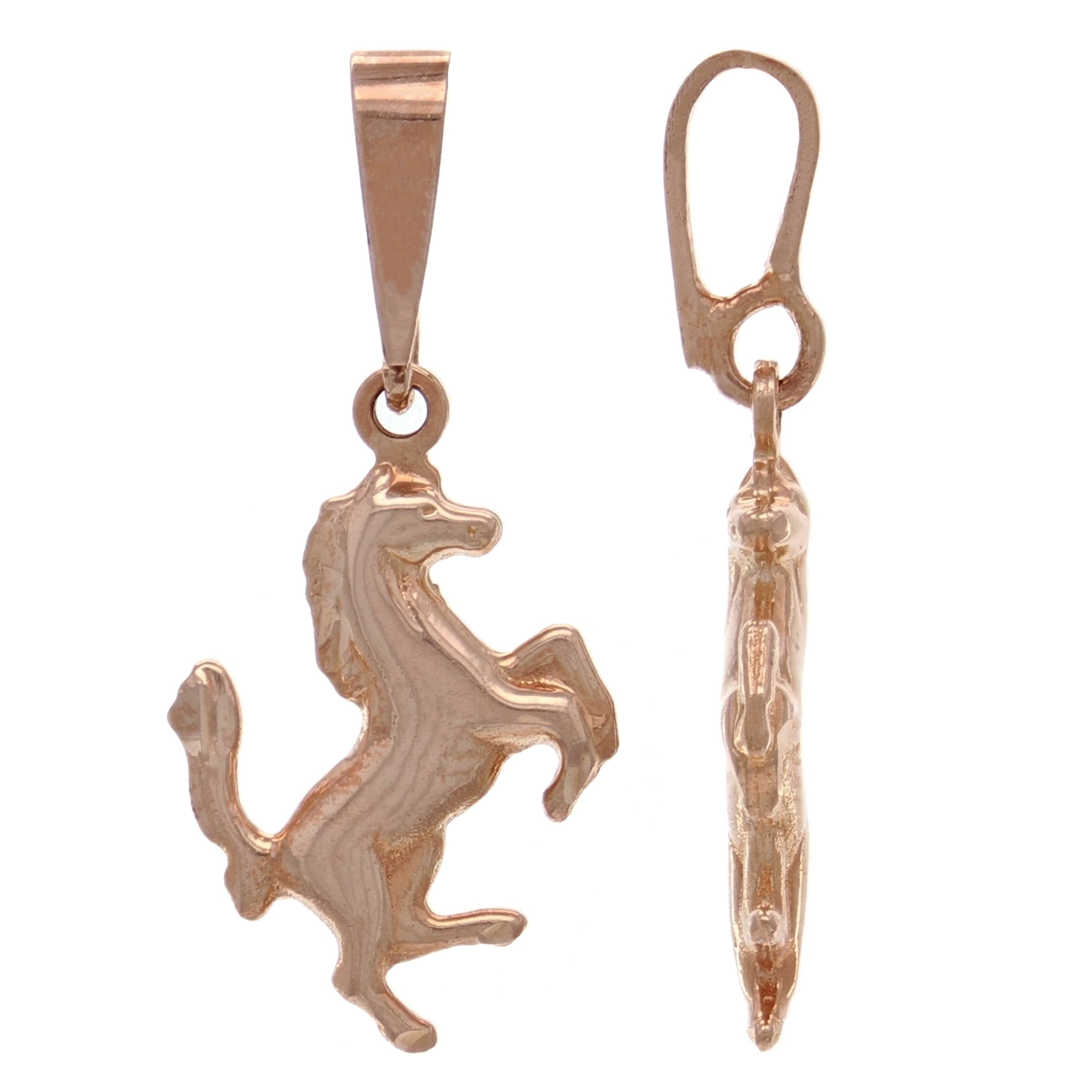 14k Yellow White or Rose Gold Running Horse Jumping Horse Charm Pendant 1.8 grams