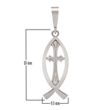 14k Yellow White or Rose Gold Christian Cross Ichthus Fish Charm Pendant 1.2 grams