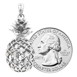 14k Yellow White or Rose Gold 3D Hawaiian Fruit Pineapple Charm Pendant 8.8 grams
