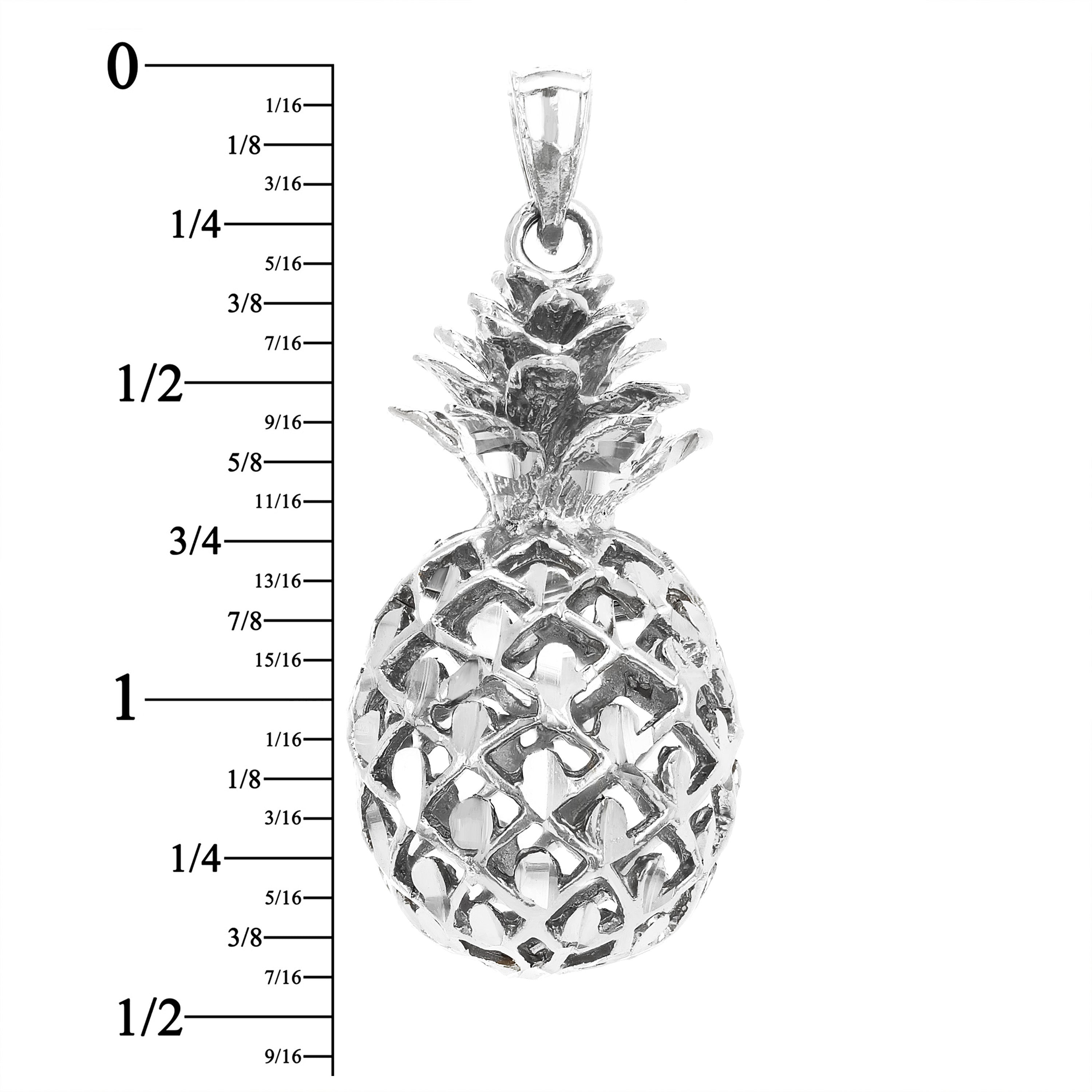 14k Yellow White or Rose Gold 3D Hawaiian Fruit Pineapple Charm Pendant 8.8 grams