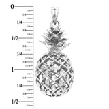 14k Yellow White or Rose Gold 3D Hawaiian Fruit Pineapple Charm Pendant 8.8 grams