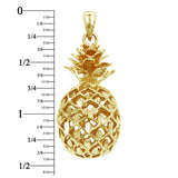 14k Yellow White or Rose Gold 3D Hawaiian Fruit Pineapple Charm Pendant 8.8 grams