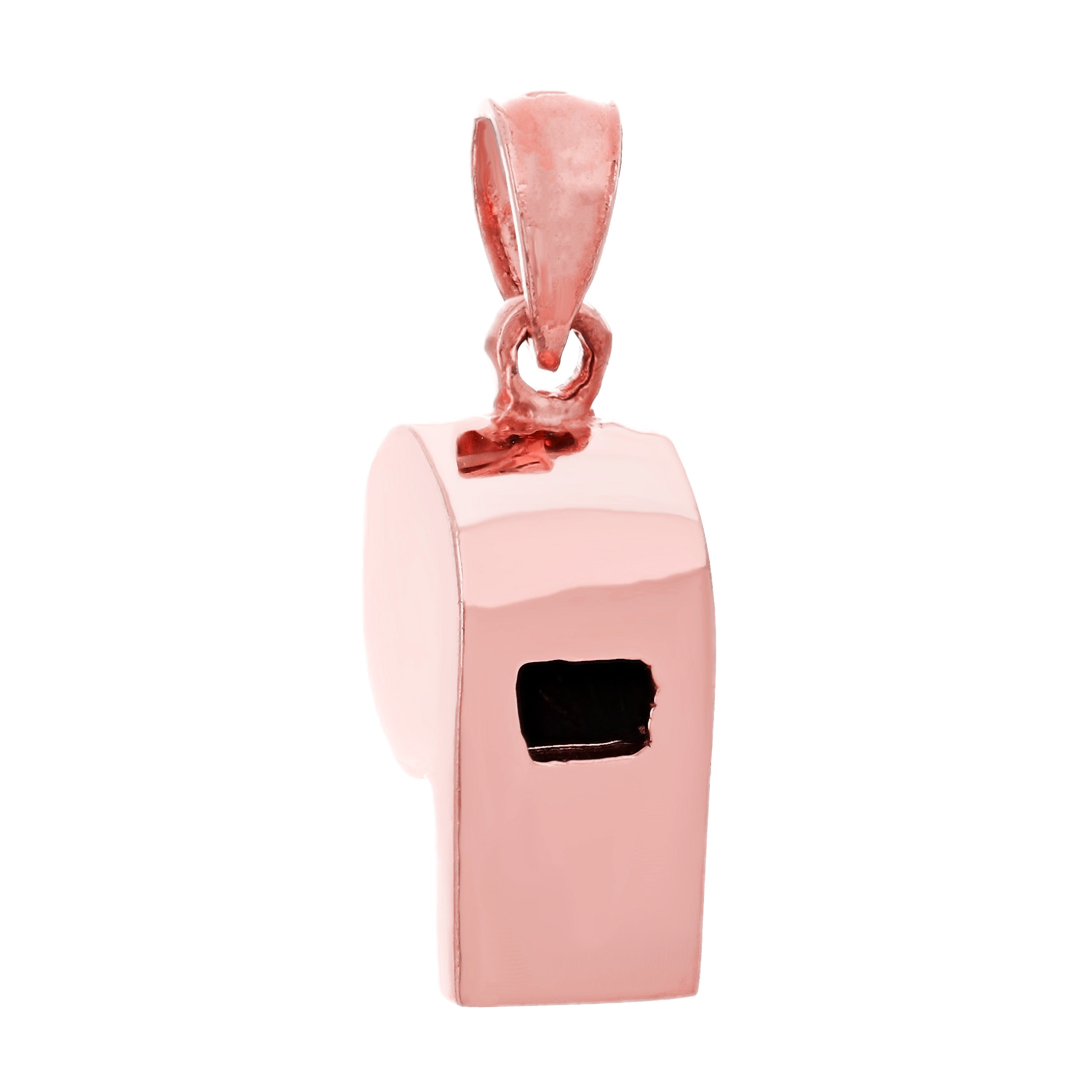 14k Yellow White or Rose Gold Working Whistle Charm Pendant
