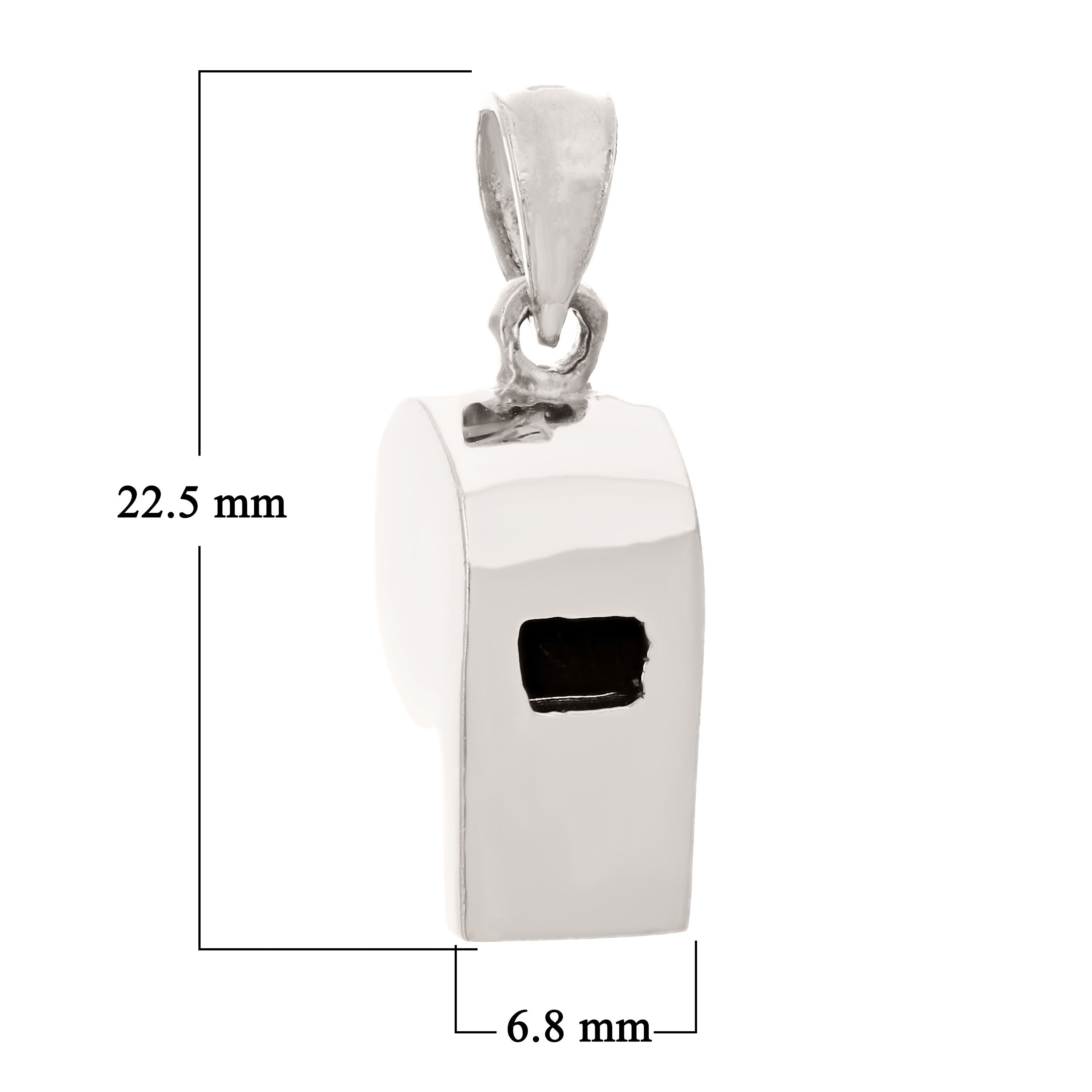 14k Yellow White or Rose Gold Working Whistle Charm Pendant
