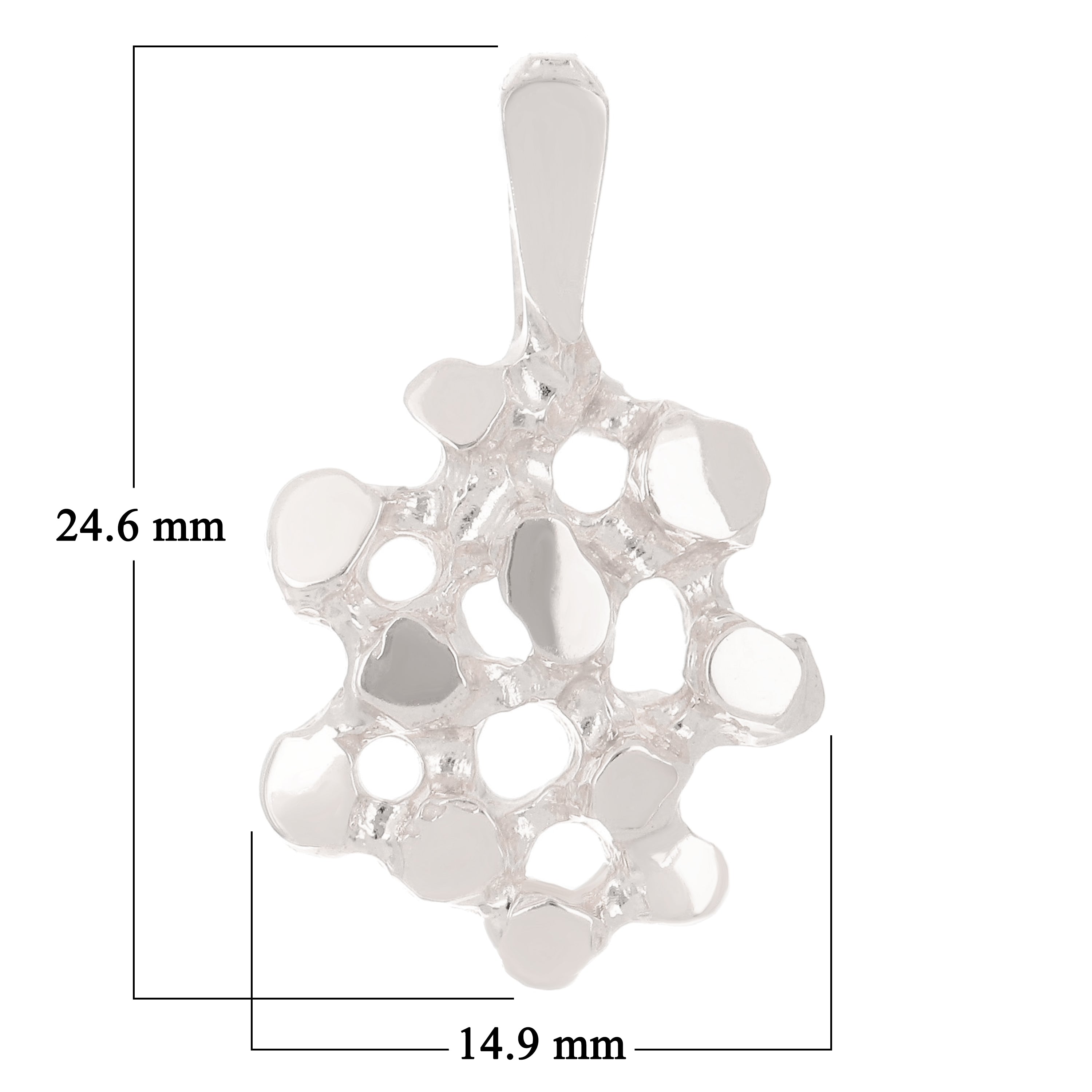 14k Yellow White or Rose Gold Solid Free Form Nugget Charm Pendant
