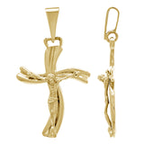 14k Yellow White or Rose Gold Jesus Christ Crucifix Cross Religious Charm Pendant 3.9 grams