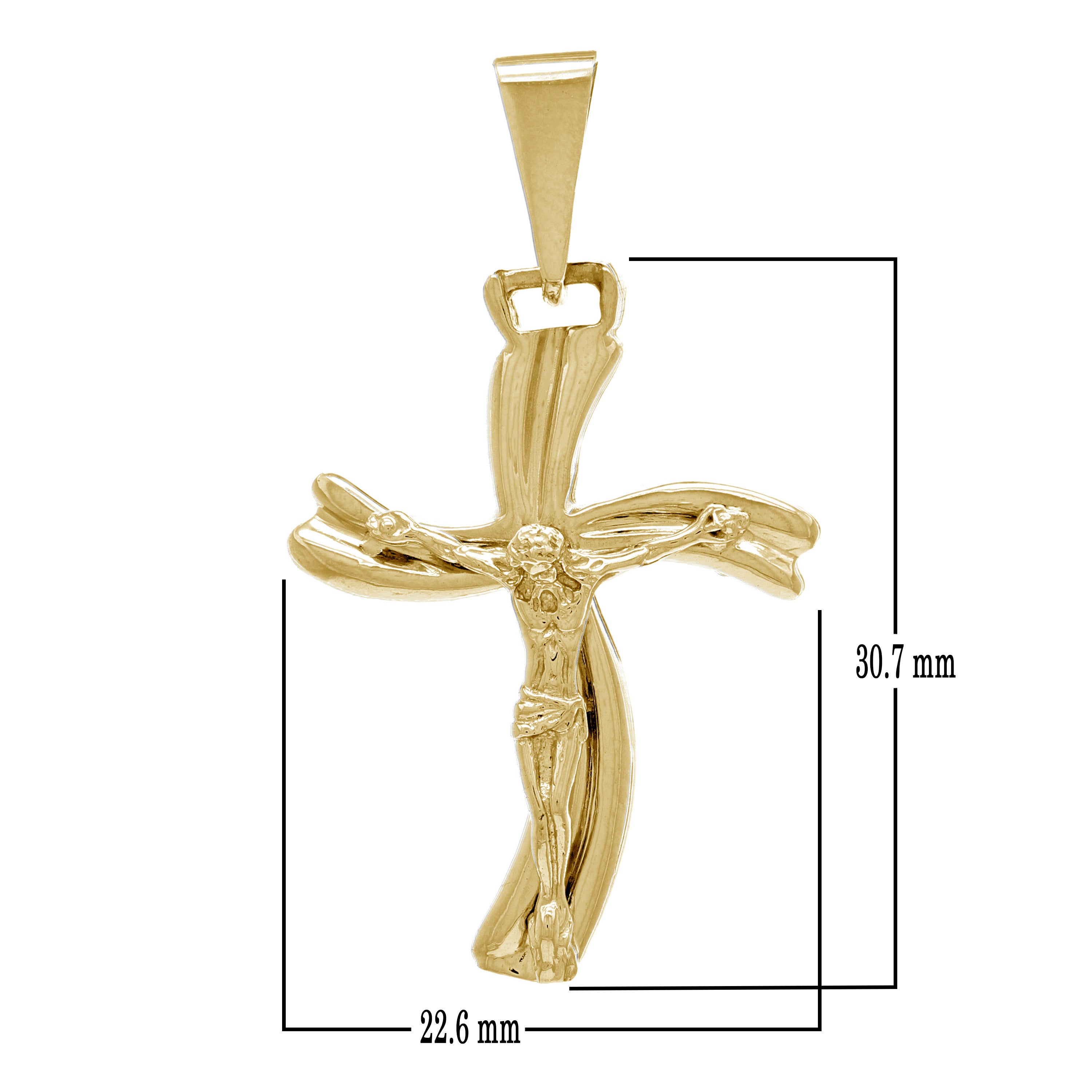14k Yellow White or Rose Gold Jesus Christ Crucifix Cross Religious Charm Pendant 3.9 grams