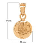 14k Yellow White or Rose Gold Soccer Ball Charm Pendant 2.1 grams