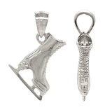 14k Yellow White or Rose Gold Figure Ice Skating Shoes Charm Pendant 2.4 grams