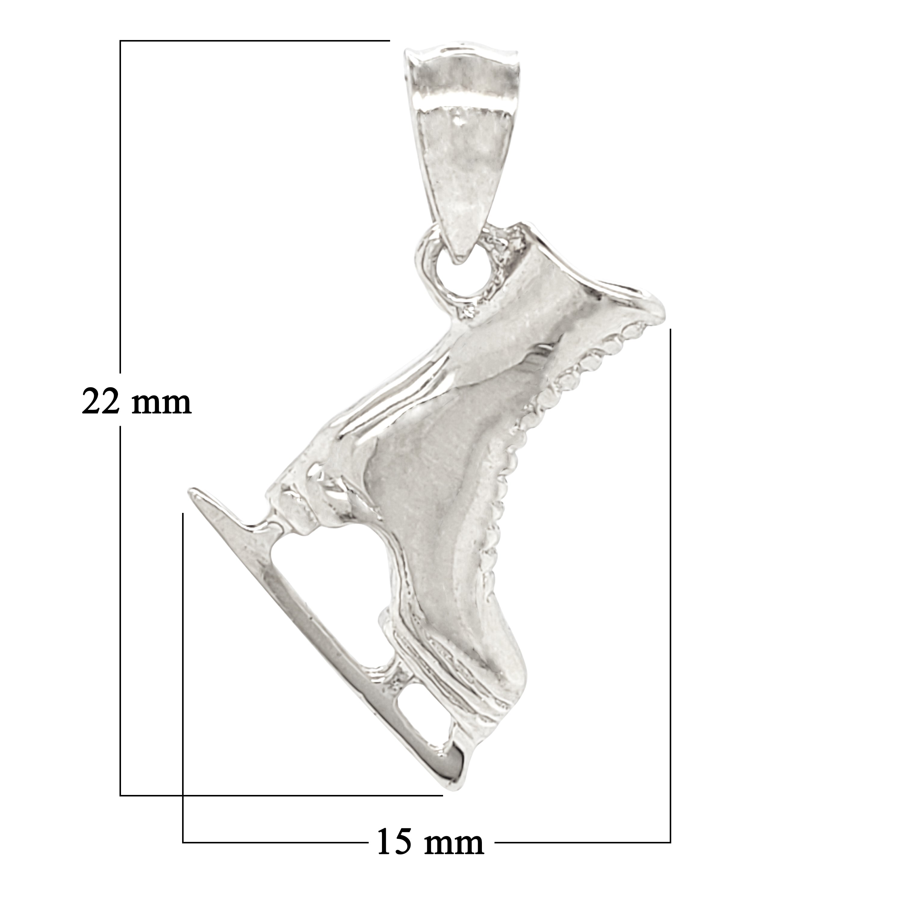 14k Yellow White or Rose Gold Figure Ice Skating Shoes Charm Pendant 2.4 grams