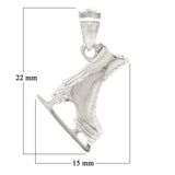 14k Yellow White or Rose Gold Figure Ice Skating Shoes Charm Pendant 2.4 grams