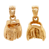 14k Yellow White or Rose Gold Baseball Gloves Charm Pendant 2.8 grams