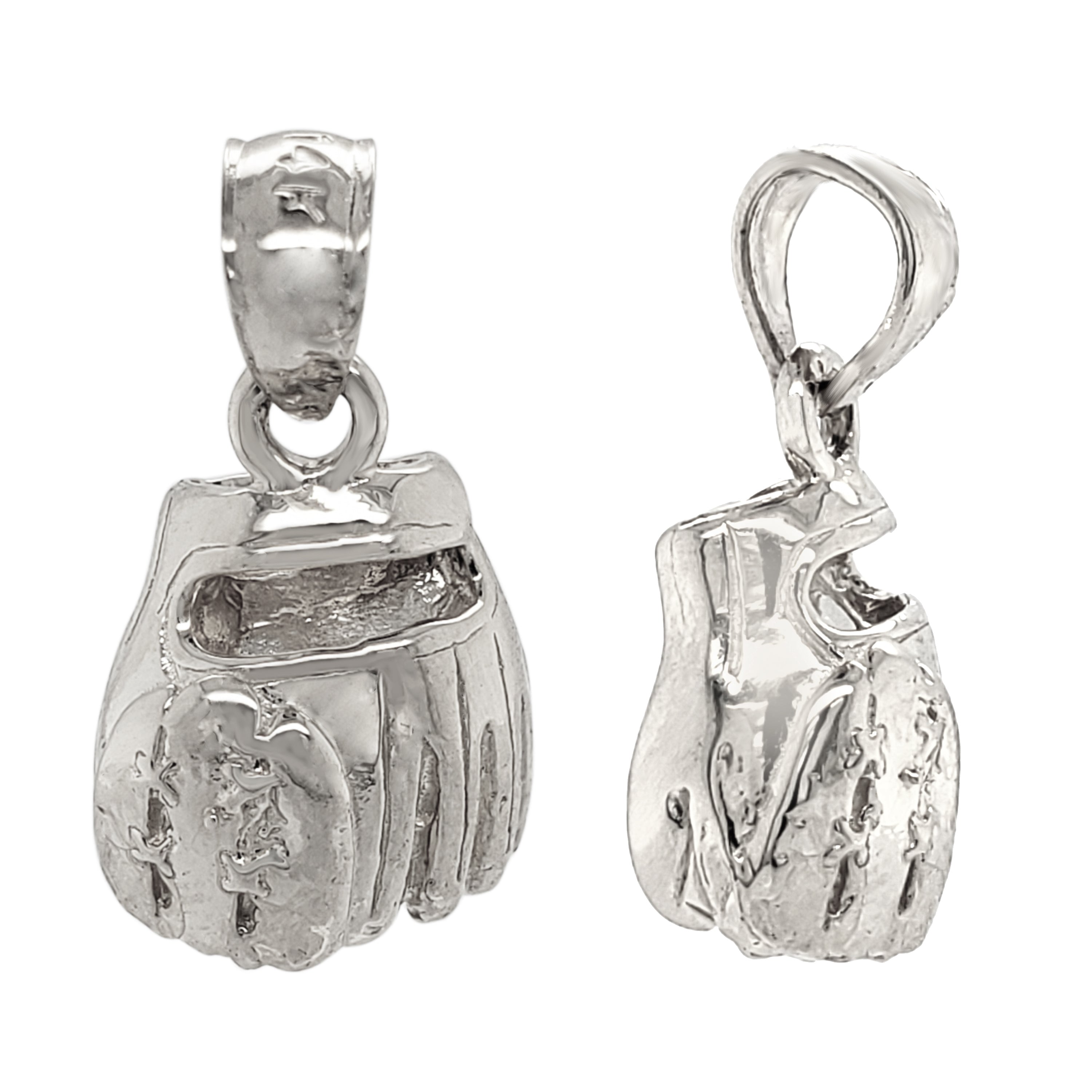 14k Yellow White or Rose Gold Baseball Gloves Charm Pendant 2.8 grams