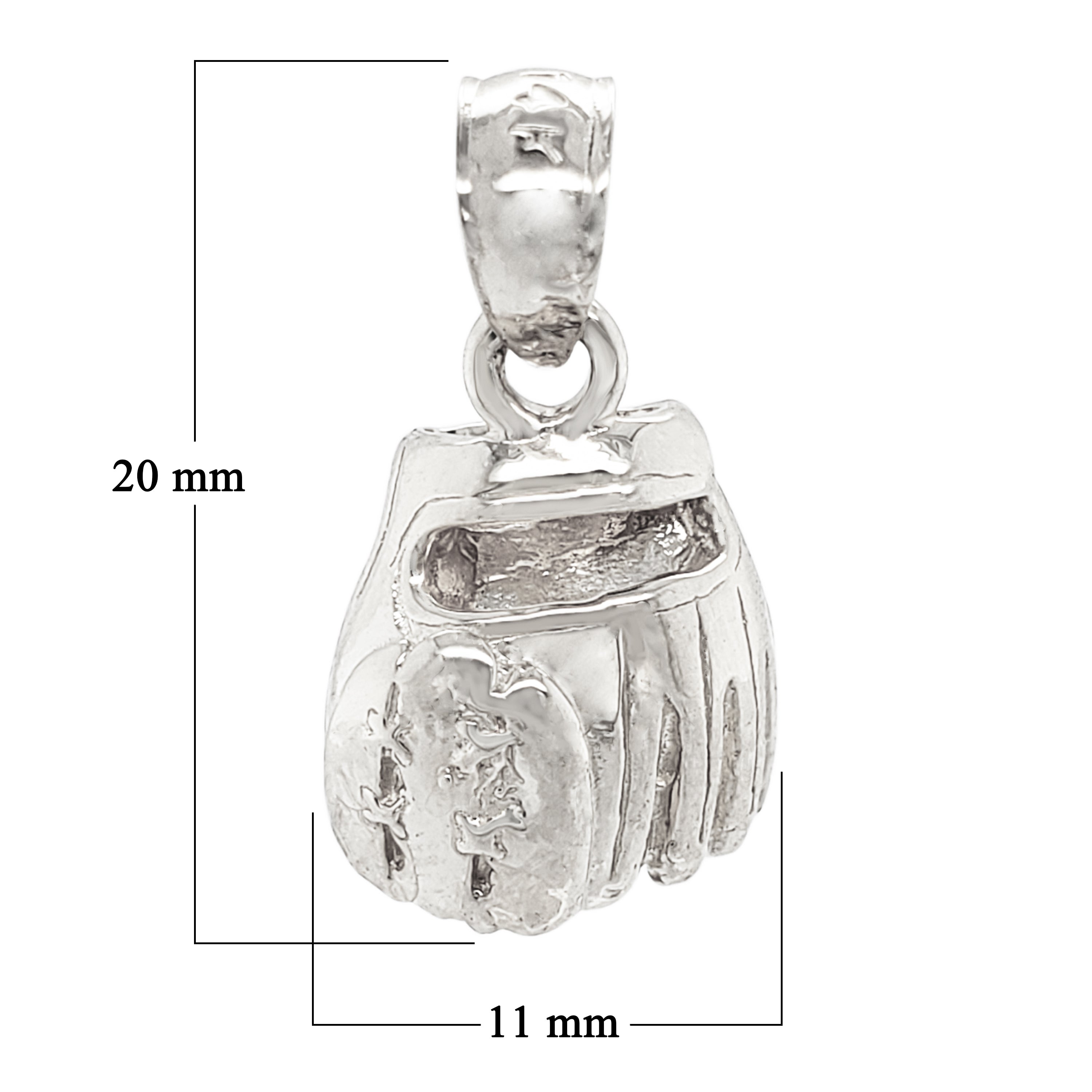 14k Yellow White or Rose Gold Baseball Gloves Charm Pendant 2.8 grams