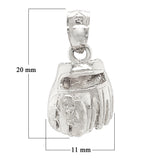 14k Yellow White or Rose Gold Baseball Gloves Charm Pendant 2.8 grams