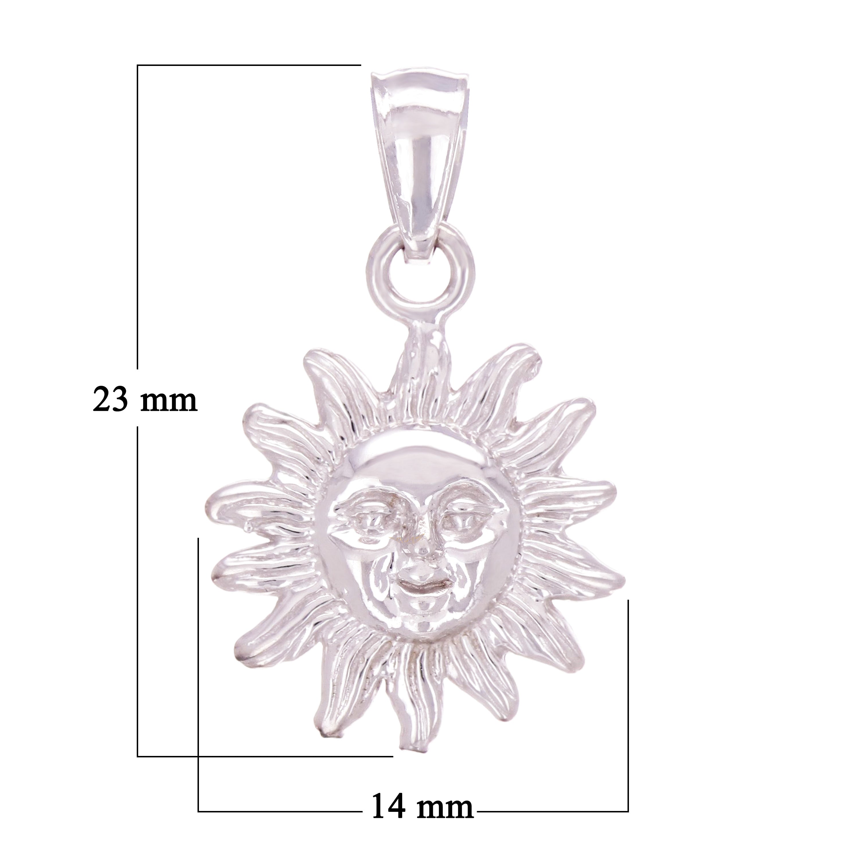 14k Yellow or White Gold Sun Charm Pendant 2.5 grams