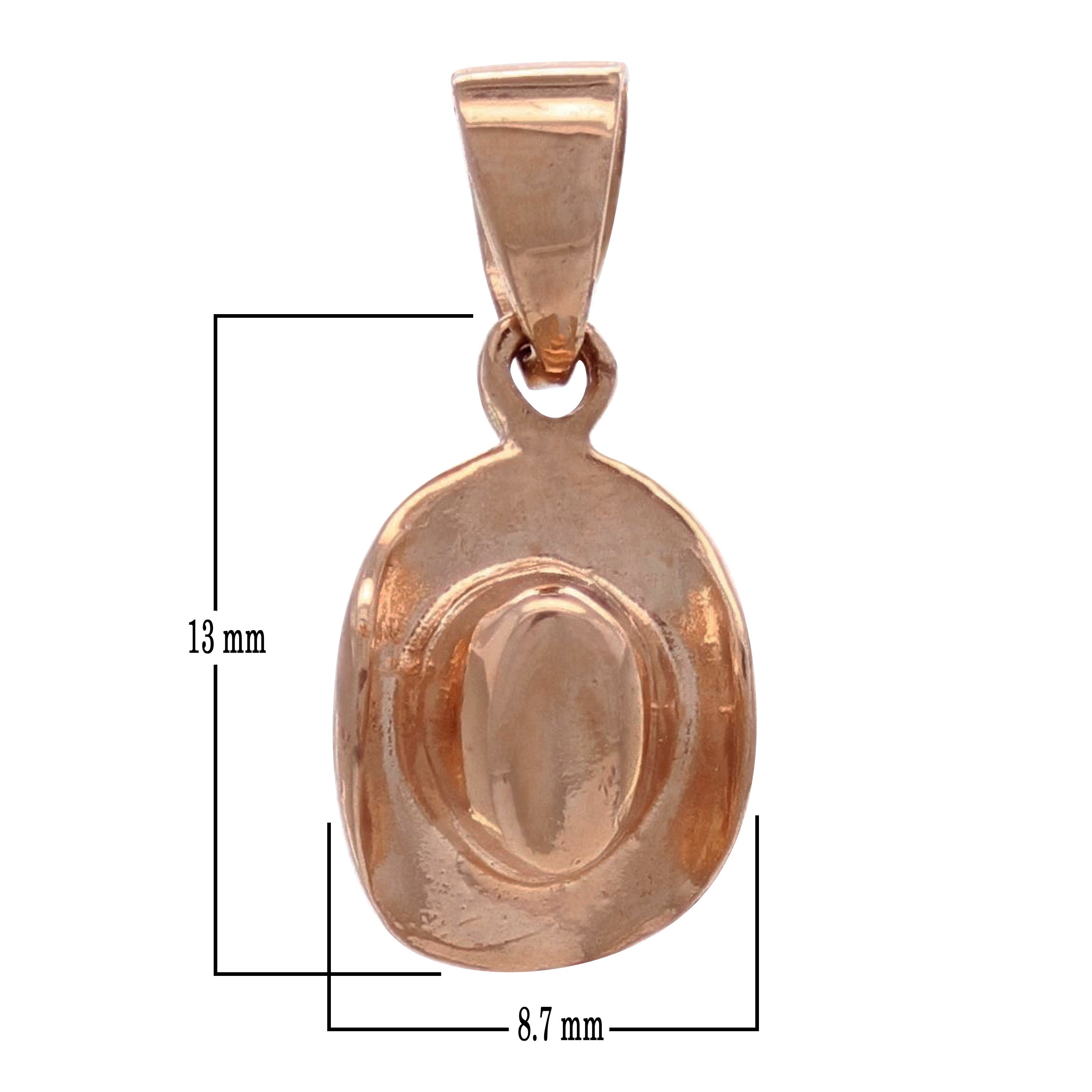14k Yellow White or Rose Gold Rodeo Horse Cowgirl Hat Cowboy Hat Charm Pendant 1.1 grams