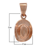 14k Yellow White or Rose Gold Rodeo Horse Cowgirl Hat Cowboy Hat Charm Pendant 1.1 grams